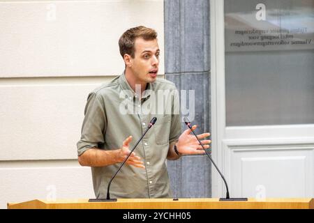 Bruxelles, Belgique. 23 octobre 2024. Jos D'Haese du PVDA photographié lors d'une session plénière du Parlement flamand à Bruxelles, mercredi 23 octobre 2024. BELGA PHOTO WARD VANDAEL crédit : Belga News Agency/Alamy Live News Banque D'Images