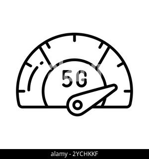 Vérifiez cette icône de vitesse 5G soigneusement conçue dans un style tendance, vecteur premium Illustration de Vecteur