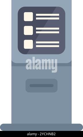 Kiosque d'information moderne affichant des annonces et des messages importants, fournissant des informations et des conseils Illustration de Vecteur