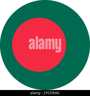Drapeau du cercle du Bangladesh, drapeau du cercle du Bangladesh, images vectorielles Illustration de Vecteur