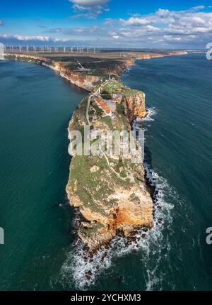 Vue aérienne du cap Kaliakra sur la côte bulgare de la mer Noire Banque D'Images