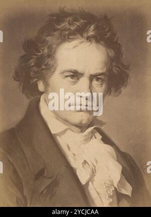 Portrait de Ludwig van Beethoven, buste, complet - peinture de Carl Jaeger (1833-1887) Banque D'Images