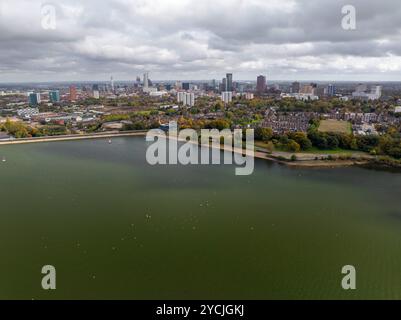 Image aérienne de Birmingham depuis le point de vue du réservoir Edgbaston. Banque D'Images