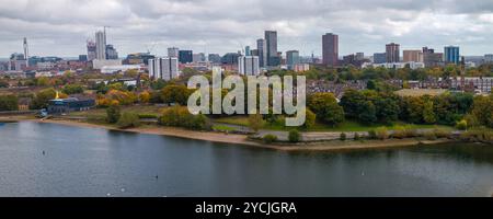 Image aérienne de Birmingham depuis le point de vue du réservoir Edgbaston. Banque D'Images