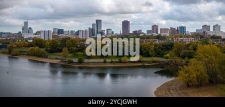 Image aérienne de Birmingham depuis le point de vue du réservoir Edgbaston. Banque D'Images