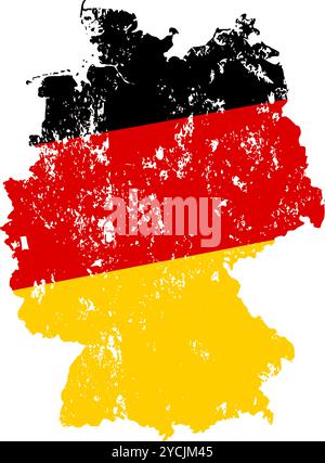 carte avec drapeau de l'allemagne avec effet grunge Illustration de Vecteur