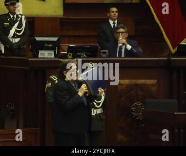 PROCÈS POLITIQUE MINISTRA PALENCIA Quito, mercredi 23 octobre 2024 la Ministre Monica Palencia, en plénière de l'Assemblée nationale, dans son procès politique, soulevée par les députés Paola Cabezas et Leonardo Berrezueta, de Revolucion Ciudadana au Palais législatif photos API Rolando Enriquez Quito Pichincha Équateur POL PROCÈS POLITIQUE MINISTRE PALENCIA 5b66f496f51a4459618288cbdc209ff Copyright : xENZRIX Banque D'Images