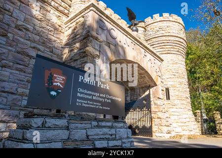 Entrée à point Park sur Lookout Mountain dans le parc militaire national de Chickamauga et Chattanooga dans le Tennessee. (ÉTATS-UNIS) Banque D'Images