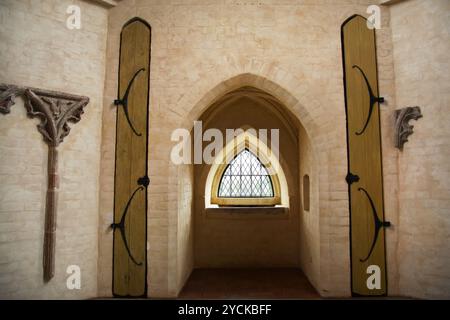 Intérieur du château de Malbork, anciennement château de Marienburg, siège du Grand Maître des Chevaliers teutoniques, Malbork, Pologne Banque D'Images