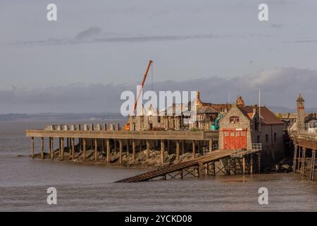 Octobre 2024 - L'ancienne station de bateau de sauvetage sur la jetée Birnbeck à Weston super Mare. Banque D'Images