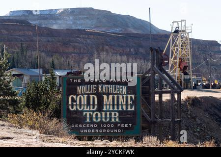 La mine d'or Molly Kathleen près de Cripple Creek, Colorado. La mine Molly Kathleen est une attraction touristique qui emmène les touristes dans un ascenseur à 1000 frais Banque D'Images