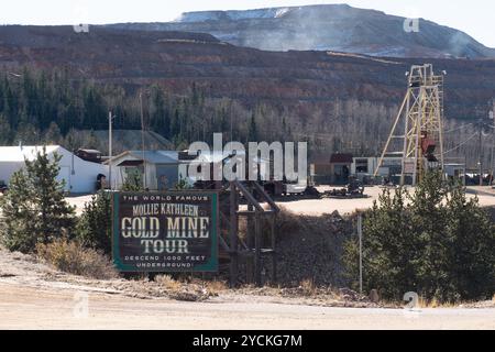 La mine d'or Molly Kathleen près de Cripple Creek, Colorado. La mine Molly Kathleen est une attraction touristique qui emmène les touristes dans un ascenseur à 1000 frais Banque D'Images