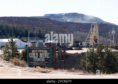 La mine d'or Molly Kathleen près de Cripple Creek, Colorado. La mine Molly Kathleen est une attraction touristique qui emmène les touristes dans un ascenseur à 1000 frais Banque D'Images