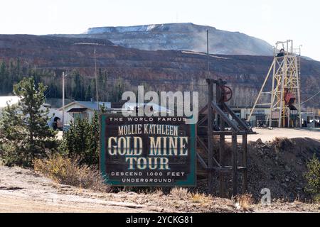 La mine d'or Molly Kathleen près de Cripple Creek, Colorado. La mine Molly Kathleen est une attraction touristique qui emmène les touristes dans un ascenseur à 1000 frais Banque D'Images