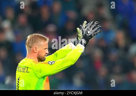 Milan, Italie. 23 octobre 2024. Le gardien du Celtic Kasper Schmeichel lors du match de football de l'UEFA Champions League entre Atalanta BC et Celtic FC au Gewiss Stadium à Bergame, dans le nord de l'Italie - mercredi 23 octobre 2024. Sport - Soccer . (Photo de Spada/LaPresse) crédit : LaPresse/Alamy Live News Banque D'Images