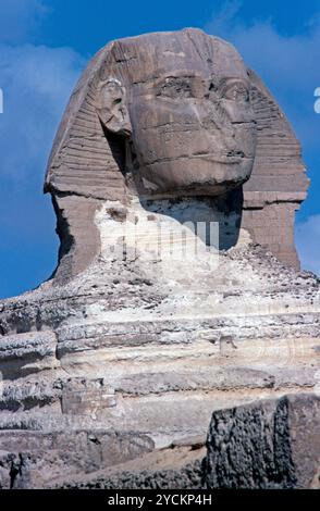 Grand Sphinx de Gizeh, le Caire, Égypte, septembre 1989 Banque D'Images