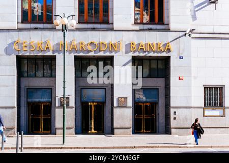 Siège de ČNB à Prague. La Banque nationale tchèque est la banque centrale et le superviseur des marchés financiers de la République tchèque. Prague, République tchèque Banque D'Images