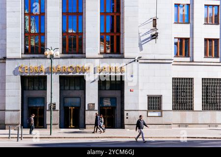 Siège de ČNB à Prague. La Banque nationale tchèque est la banque centrale et le superviseur des marchés financiers de la République tchèque. Prague, République tchèque Banque D'Images