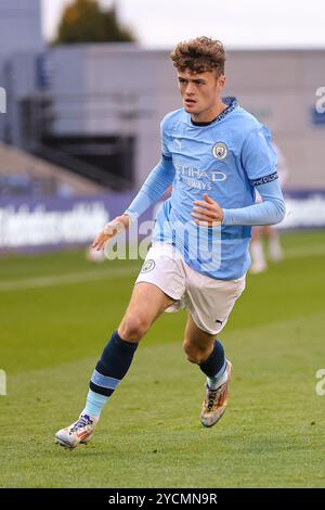 Manchester, Royaume-Uni. 23 octobre 2024. Matthew Warhurst de Manchester City lors du match Manchester City U19 v Sparta Prague U19 UEFA Youth League, Round 1 au joie Stadium, Etihad Campus, Manchester, Royaume-Uni le 22 octobre 2024 Credit : Every second Media/Alamy Live News Banque D'Images