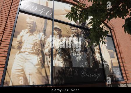 Five points, l'un des plus anciens quartiers de Denver et une ancienne maison des grands du jazz, maintenant bordée de cafés, musées, peintures murales de rue, Colorado. Banque D'Images