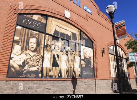 Five points, l'un des plus anciens quartiers de Denver et une ancienne maison des grands du jazz, maintenant bordée de cafés, musées, peintures murales de rue, Colorado. Banque D'Images