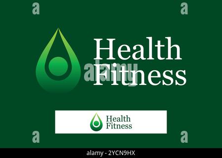 Conception de logo d'entreprise de fitness de santé pour la bande de technologie et la société connexe, vecteur abstrait modifiable Illustration de Vecteur