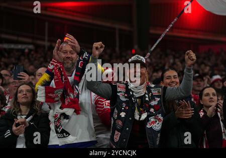 Leipzig, Allemagne. 23 octobre 2024. Fans de Leipzig lors du match Ligue des Champions - MD3 entre le RB Leipzig - Liverpool au Red Bull Arena, Leipzig, Allemagne. Crédit : Ulrik Pedersen/Alamy Banque D'Images