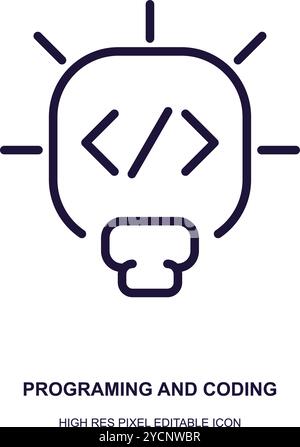 conception de logo d'ampoule d'icône de développement web pour la bande de technologie et la société connexe, vecteur abstrait éditable Illustration de Vecteur