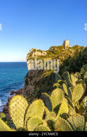 Cap Milazzo, Milazzo, Messine, Sicile, Italie Banque D'Images