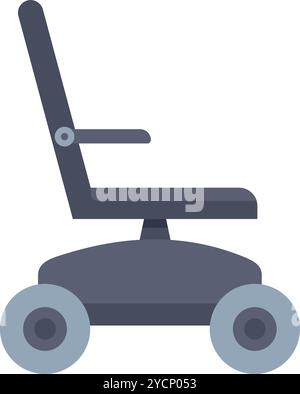 Icône de fauteuil roulant électrique représentant l’aide à la mobilité pour les personnes handicapées, favorisant l’accessibilité et l’autonomie Illustration de Vecteur