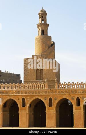 Minaret en spirale Ibn Tulun Banque D'Images