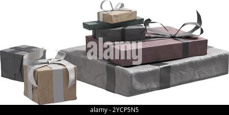 Coffret cadeau de Noël élégant Banque D'Images