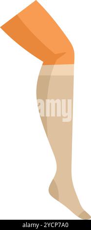 Illustration médicale d'une jambe de mannequin portant un bas de compression, utilisé pour les varices, l'œdème et les caillots sanguins Illustration de Vecteur