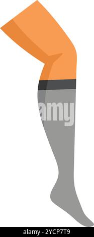 Illustration d'une jambe d'homme portant un bas de compression gris, favorisant la santé et le soulagement Illustration de Vecteur