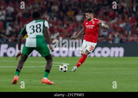 23 octobre 2024. Lisbonne, Portugal. Le défenseur argentin de Benfica Nicolas Otamendi (30) en action lors de la phase de groupes pour l'UEFA Champions League, Benfica vs Feyenoord crédit : Alexandre de Sousa/Alamy Live News Banque D'Images
