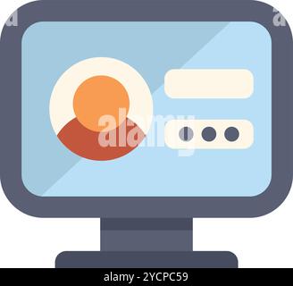 Écran d'ordinateur affichant le profil utilisateur avec identifiant, mot de passe et informations personnelles Illustration de Vecteur