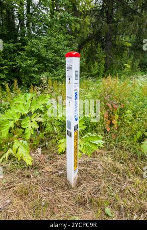 Un pointeur vers le site, où le gaz haute pression pivote Banque D'Images