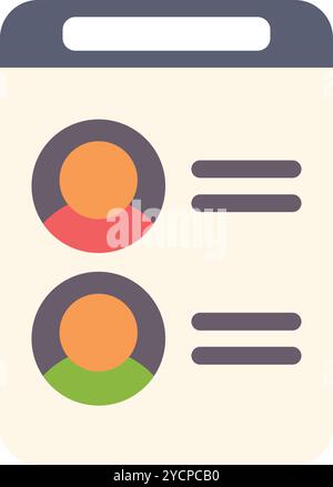 La tablette numérique affiche une interface de profil utilisateur avec deux comptes connectés Illustration de Vecteur