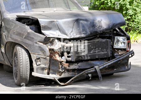 Collision frontale Banque D'Images