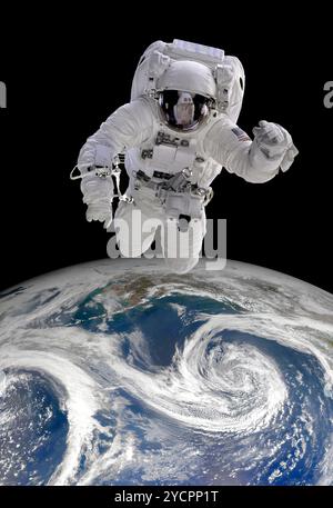 Astronaute dans l'espace Banque D'Images