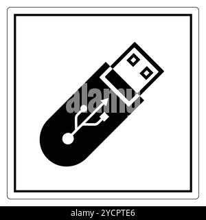 Simple icône de clé USB représentant le stockage numérique et le transfert de données. Idéal pour les thèmes liés à la technologie et les projets de conception graphique. Illustration de Vecteur