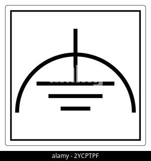 Symbole de mise à la terre électrique simple pour la conformité de sécurité dans le câblage. Idéal pour le matériel pédagogique, la signalisation de sécurité et la documentation technique. Illustration de Vecteur