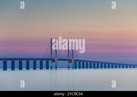 Pont de Øresund, pont entre le Danemark et la Suède, Suède Banque D'Images