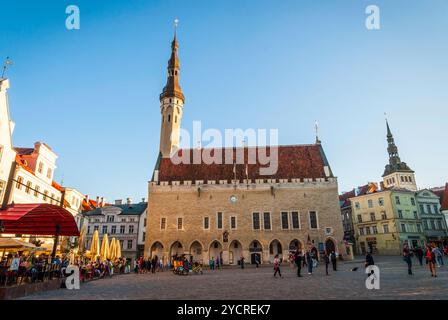 Hôtel de ville de Tallinn sur l'ancienne place du marché, Estonie Banque D'Images