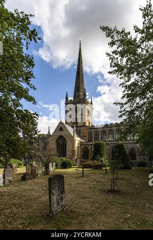 Stratford-upon-Avon, Royaume-Uni, 31 août 2022 : vue de l'église Holy Trinity et lieu de sépulture de William Shakespeare, Europe Banque D'Images