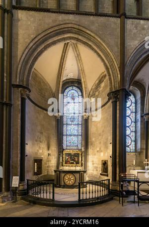 Canterbury, Royaume-Uni, 10 septembre 2022 : vue de la chapelle de la tour Anselm à l'intérieur de la cathédrale historique de Cantebury, en Europe Banque D'Images