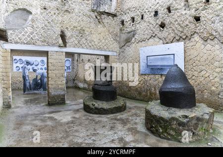 Ercolano, Italie, 25 novembre 2023 : exposition du musée dans l'ancienne ville romaine d'Herculanum, Europe Banque D'Images