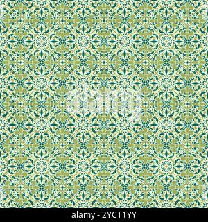 Talavera Pattern. Vecteur patchwork indien. Azulejos portugal. Ornement turc. Mosaïque de tuiles marocaines. Vaisselle en céramique, imprimé folk. Illustration de Vecteur