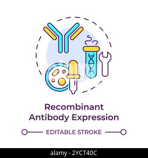 Icône de concept multicolore d'expression d'anticorps recombinants Illustration de Vecteur