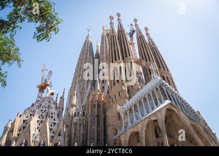 Sagrada Família, ou temple Basílica i Expiatori de la Sagrada Família, église en construction dans le quartier de l'Eixample à Barcelone, Catalogne, Banque D'Images